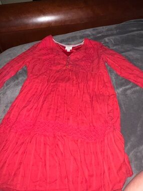 Knox Rose Long Sleeve Red Tunic Dress